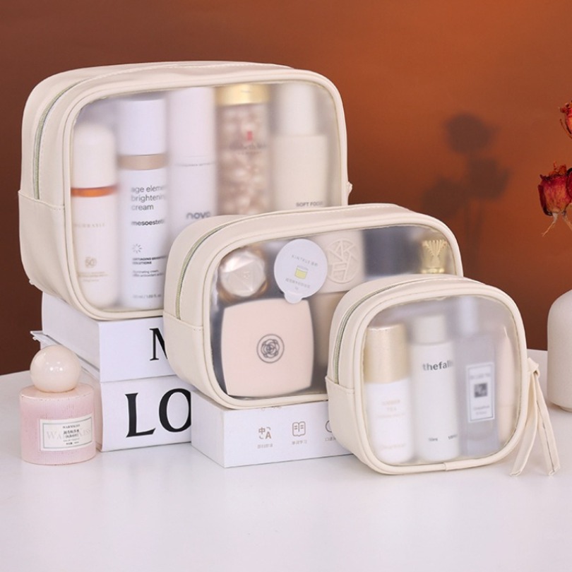 Luxury Skincare Set - Set Tas Makeup Mewah Semi Transparan,