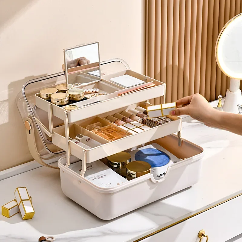Luxury Skincare Mask - Kotak Penyimpanan Kosmetik Mewah Ringan Desktop